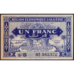 Algérie - Pick 98a - 1 franc - Série B - 31/01/1944 - Etat : SUP+