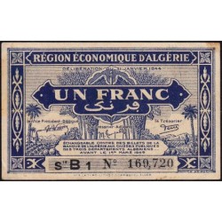 Algérie - Pick 98a - 1 franc - Série B - 31/01/1944 - Etat : TTB