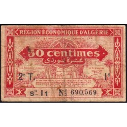 Algérie - Pick 100 - 50 centimes - Série I1 - 31/01/1944 - Variété - Etat : TB-