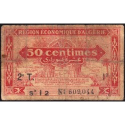 Algérie - Pick 100 - 50 centimes - Série I2 - 31/01/1944 - Etat : B