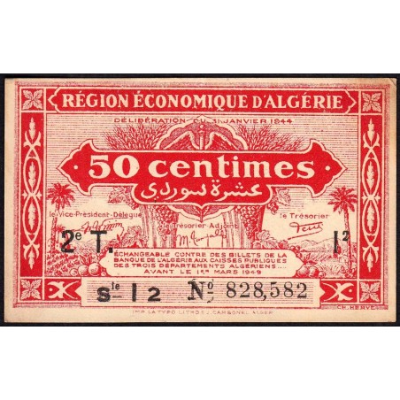 Algérie - Pick 100 - 50 centimes - Série I2 - 31/01/1944 - Etat : SPL