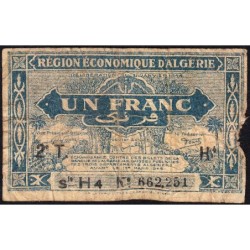 Algérie - Pick 101 - 1 franc - Série H4 - 31/01/1944 - Etat : B-