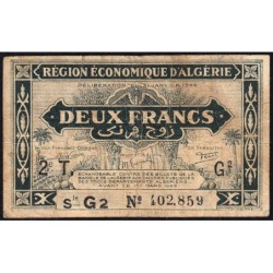 Algérie - Pick 102 - 2 franc - Série G2 - 31/01/1944 - Etat : TB+