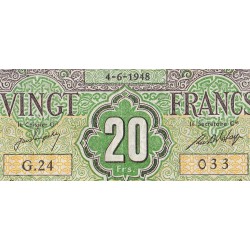 Algérie - Pick 103 - 20 francs - Série G.24 - 04/06/1948 - Etat : TTB