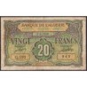 Algérie - Pick 103 - 20 francs - Série Q.193 - 04/06/1948 - Etat : B+ à TB-