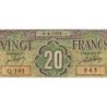 Algérie - Pick 103 - 20 francs - Série Q.193 - 04/06/1948 - Etat : B+ à TB-