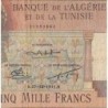 Algérie - Pick 109b - 5'000 francs - Série T.856 - 25/10/1951 - Etat : B+