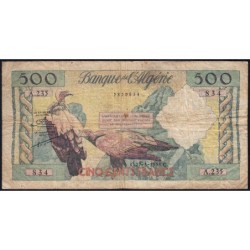 Algérie - Pick 117 - 500 francs - Série A.235 - 27/03/1958 - Etat : B+