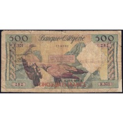 Algérie - Pick 117 - 500 francs - Série R.301 - 22/04/1958 - Etat : B-