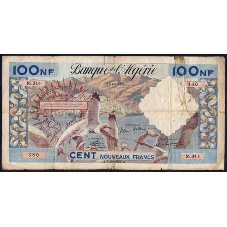 Algérie - Pick 121b - 100 nouv. Francs - Série M.314 - 02/06/1961 - Etat : B