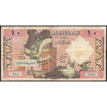 Algérie - Pick 123a - 10 dinars - Série T.461 - 01/01/1964 - Etat : TB-
