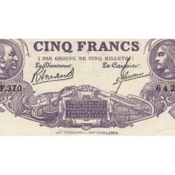 Martinique - Pick 6_3 - 5 francs - Série F.370 - 1945 - Etat : SUP+