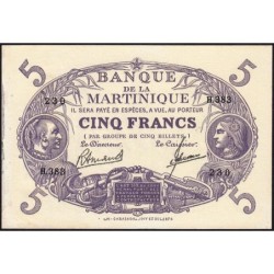 Martinique - Pick 6_3 - 5 francs - Série H.383 - 1945 - Etat : TTB+