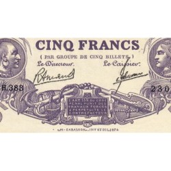 Martinique - Pick 6_3 - 5 francs - Série H.383 - 1945 - Etat : TTB+