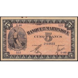 Martinique - Pick 16_2b - 5 francs - Série D 85 - 1944 - Etat : SUP