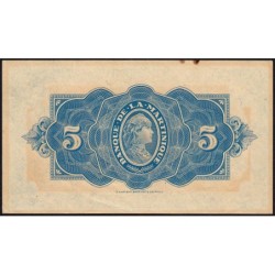 Martinique - Pick 16_2b - 5 francs - Série D 85 - 1944 - Etat : SUP