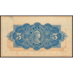 Martinique - Pick 16_2b - 5 francs - Série D 85 - 1944 - Etat : SUP+