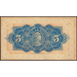 Martinique - Pick 16_3 - 5 francs - Série W 99 (remplacement) - 1945 - Etat : SPL