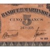 Martinique - Pick 16_3 - 5 francs - Série W 99 (remplacement) - 1945 - Etat : SPL