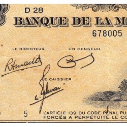 Martinique - Pick 17_3 - 25 francs - Série D 28 - 1945 - Etat : TTB+