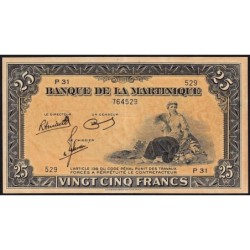 Martinique - Pick 17_3 - 25 francs - Série P 31 - 1945 - Etat : SUP+