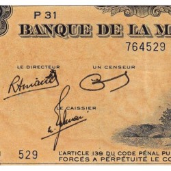 Martinique - Pick 17_3 - 25 francs - Série P 31 - 1945 - Etat : SUP+