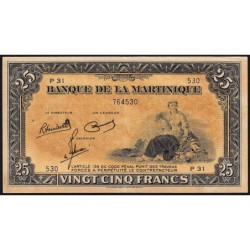 Martinique - Pick 17_3 - 25 francs - Série P 31 - 1945 - Etat : SPL