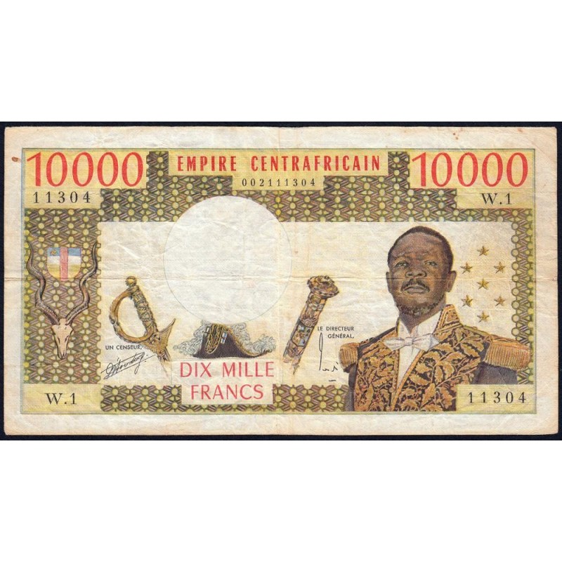 Centrafrique - Pick 8 - 10'000 francs - Série W.1 - 1978 - Etat : TB