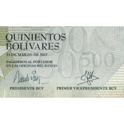 Venezuela - Pick 94b - 500 bolivares - Série S - 23/03/2017 - Etat : NEUF