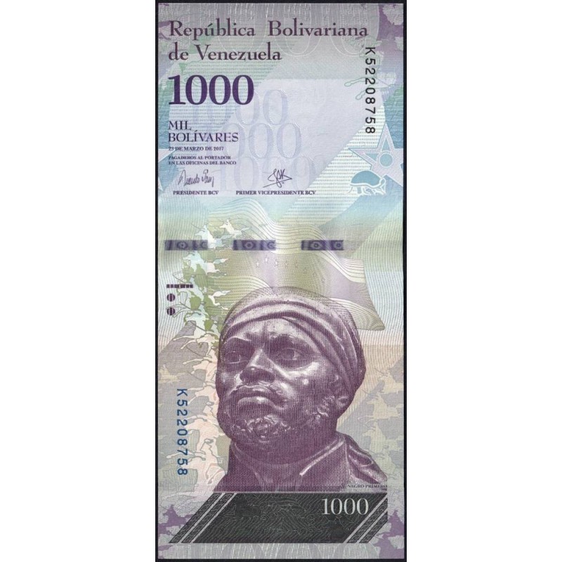 Venezuela - Pick 95b - 1'000 bolivares - Série K - 23/03/2017 - Etat : NEUF