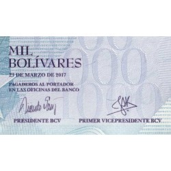 Venezuela - Pick 95b - 1'000 bolivares - Série K - 23/03/2017 - Etat : NEUF