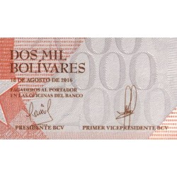 Venezuela - Pick 96b - 2'000 bolivares - Série C - 18/08/2016 - Etat : NEUF