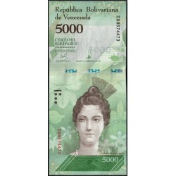 Venezuela - Pick 97c - 5'000 bolivares - Série D - 13/12/2017 - Etat : NEUF