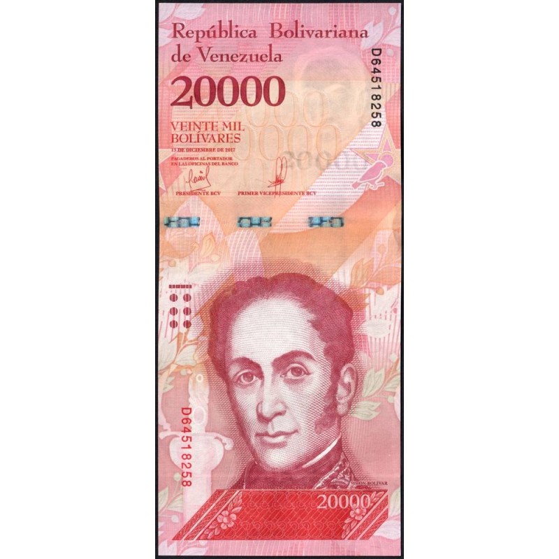 Venezuela - Pick 99c - 20'000 bolivares - Série D - 13/12/2017 - Etat : NEUF