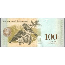 Venezuela - Pick 100b_3 - 100'000 bolivares - Série B - 13/12/2017 - Etat : NEUF