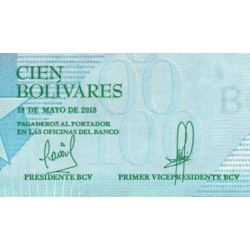 Venezuela - Pick 106c - 100 bolivares - Série D - 18/05/2018 - Etat : NEUF