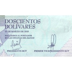 Venezuela - Pick 107b - 200 bolivares - Série P - 13/03/2018 - Etat : NEUF