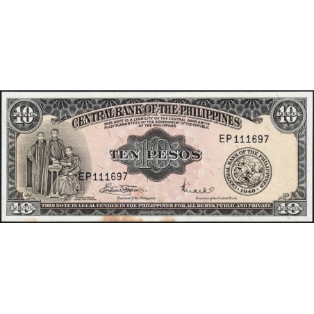 Philippines - Pick 136f - 10 pesos - Série EP - 1949 (1971) - Etat : SUP