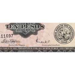 Philippines - Pick 136f - 10 pesos - Série EP - 1949 (1971) - Etat : SUP