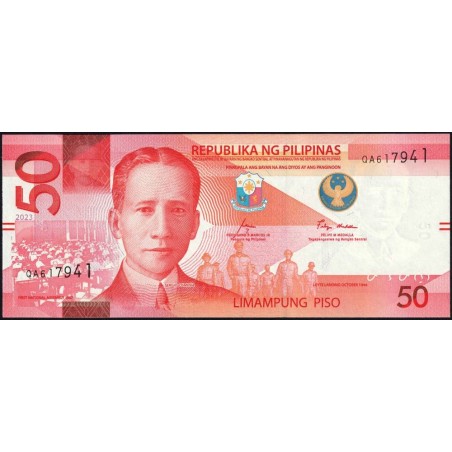 Philippines - Pick 231Aa_2 - 50 piso - Série QA - 2023 - Etat : NEUF
