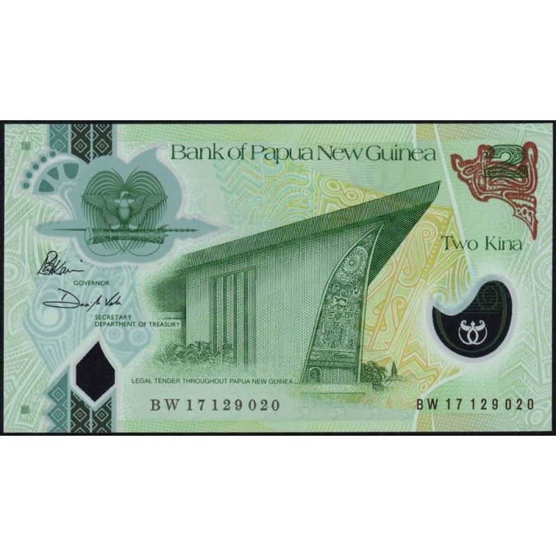 Papouasie Nouvelle-Guinée - Pick 50a - 2 kina - Série BW - 2017 - Polymère - Etat : NEUF