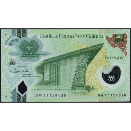 Papouasie Nouvelle-Guinée - Pick 50a - 2 kina - Série BW - 2017 - Polymère - Etat : NEUF