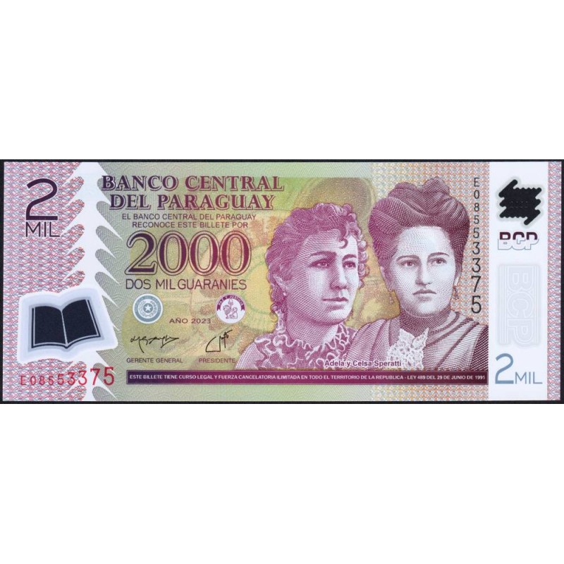 Paraguay - Pick 228e - 2'000 guaranies - Série E - 2023 - Polymère - Etat : NEUF