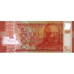 Paraguay - Pick 234d - 5'000 guaranies - Série J - 2022 - Polymère - Etat : NEUF