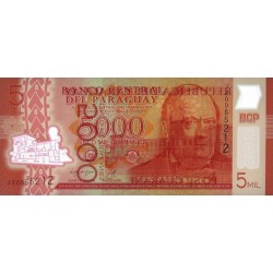 Paraguay - Pick 234d - 5'000 guaranies - Série J - 2022 - Polymère - Etat : NEUF