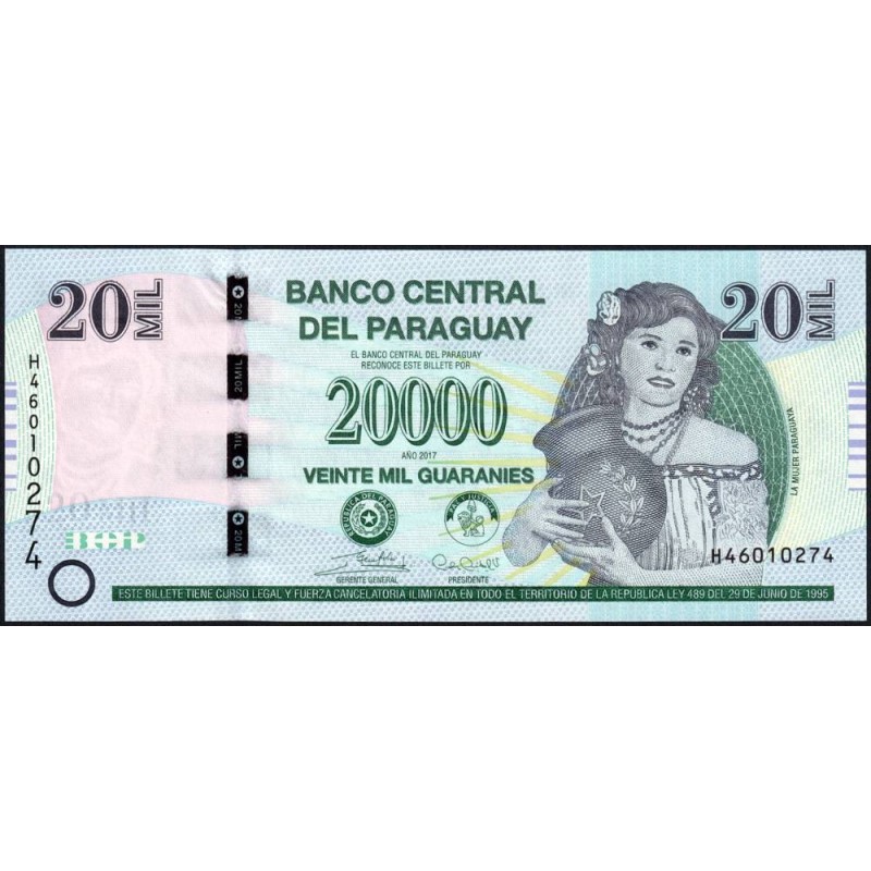 Paraguay - Pick 238c - 20'000 guaranies - Série H - 2017 - Etat : NEUF