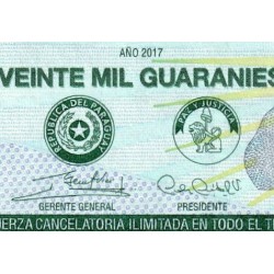 Paraguay - Pick 238c - 20'000 guaranies - Série H - 2017 - Etat : NEUF