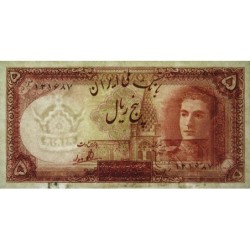 Iran - Pick 39 - 5 rials - Série ‭ ا /ز - 1944 - Etat : TTB+