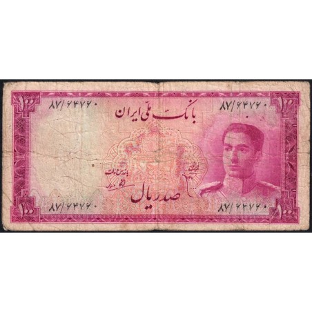 Iran - Pick 50 - 100 rials - Série 87 - 1951 - Etat : B+