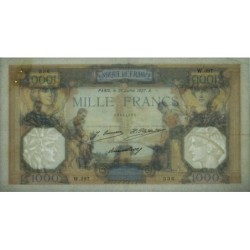 F 37-01 - 21/07/1927 - 1000 francs - Cérès et Mercure - Série W.397 (remplacement) - Etat : TTB+